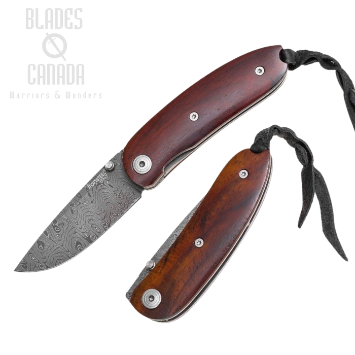 Lion Steel 8210D ST Mini Folding Knife, Damascus, Santos Wood, 8210D ST